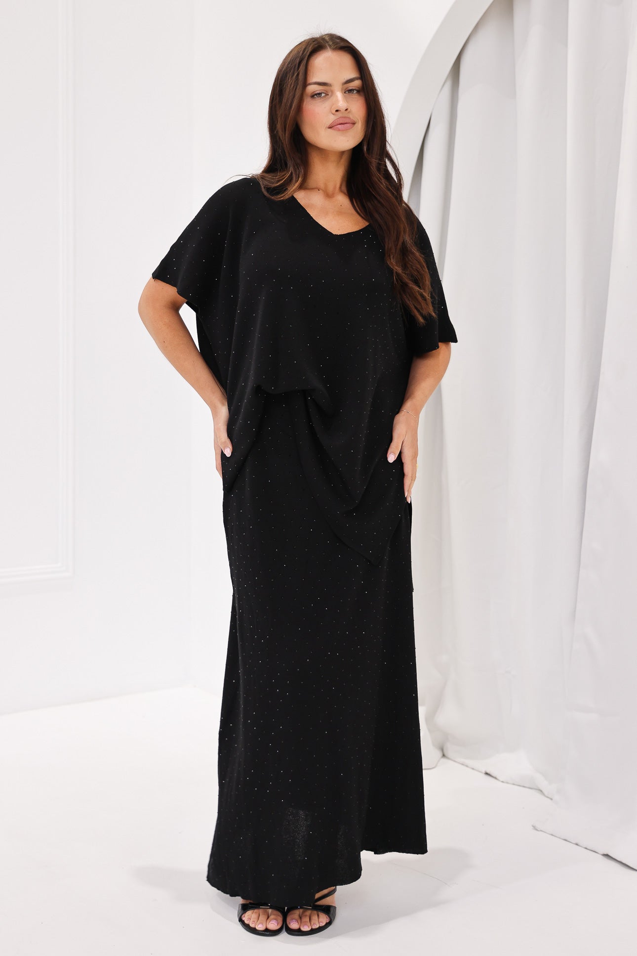 Evianna Diamante Knit Top - Black