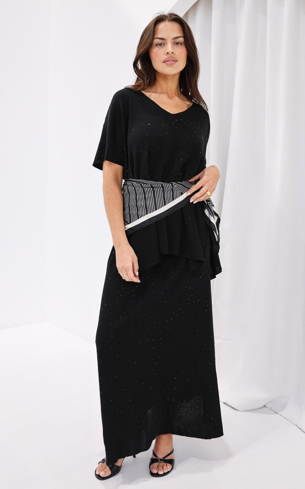Evianna Diamante Knit Top - Black