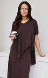Evianna Diamante Knit Top - Chocolate Brown