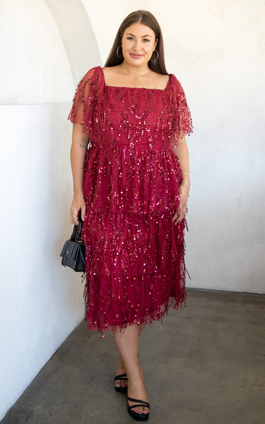 Fantango Maxi Dress - Wine Sequin