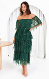 (Preorder) Fantango Maxi Dress - Emerald Sequin