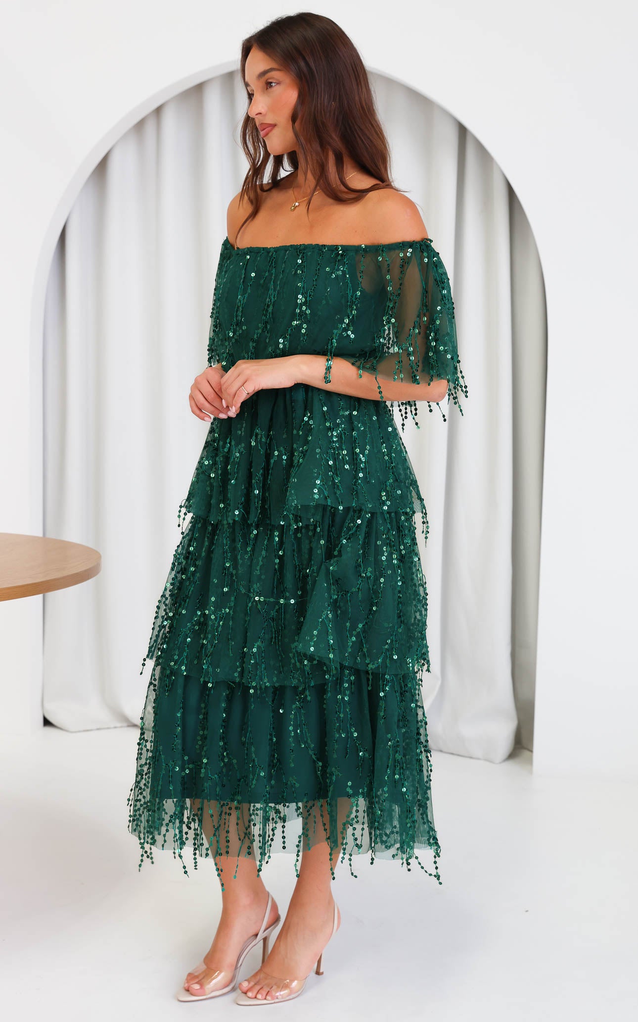 Fantango Maxi Dress - Emerald Sequin