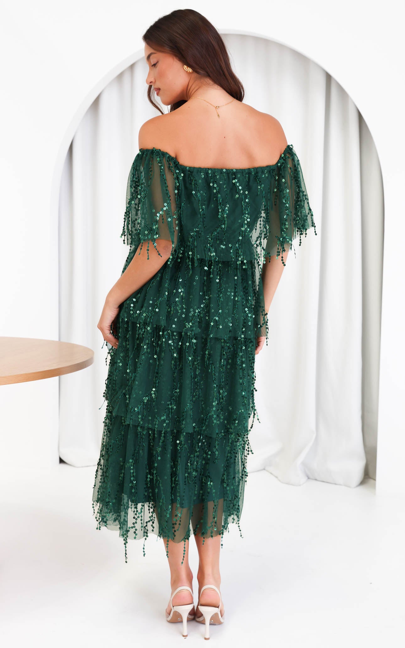 (Preorder) Fantango Maxi Dress - Emerald Sequin