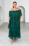 Fantango Maxi Dress - Emerald Sequin
