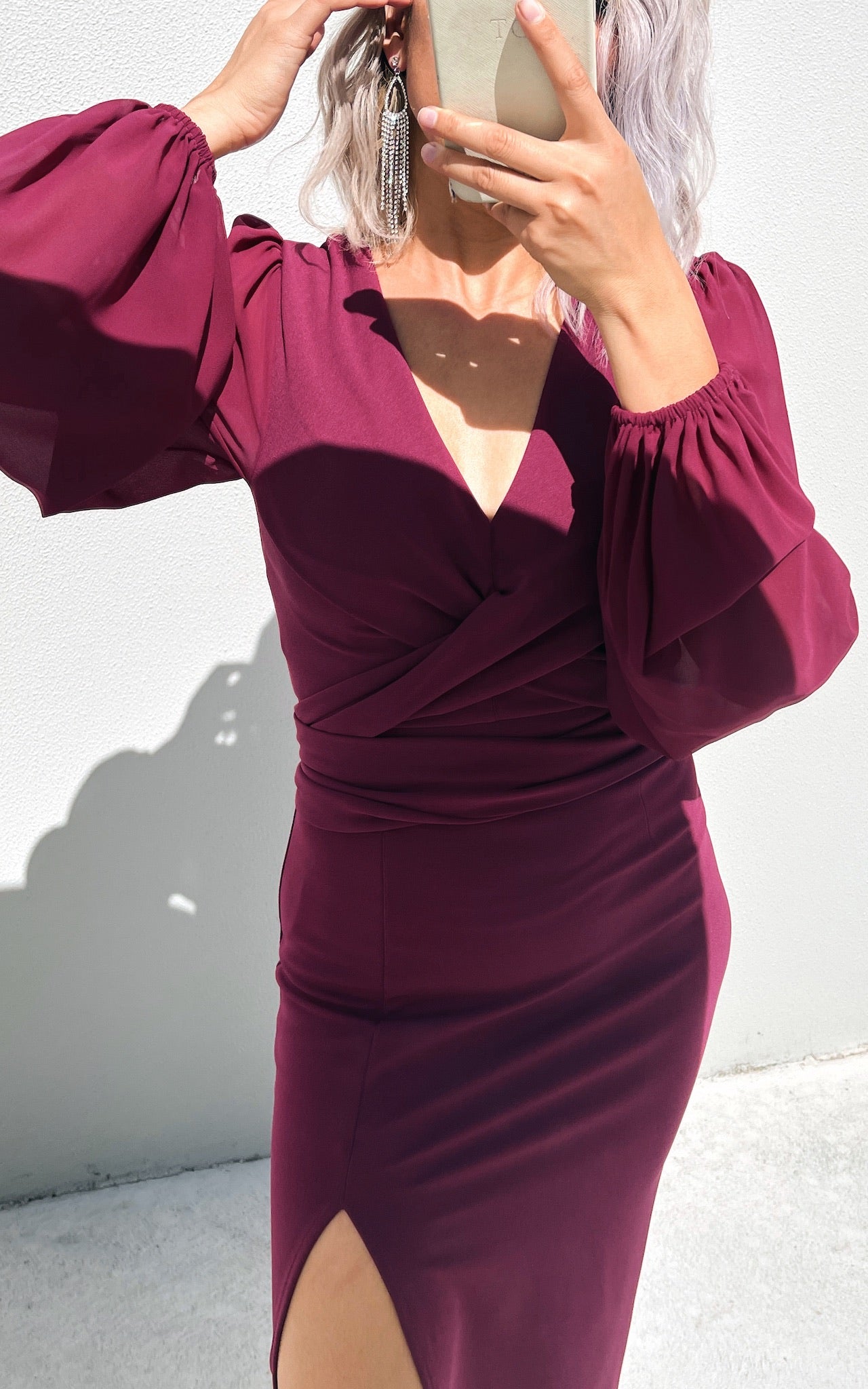 Fergus Midi Dress - Magenta