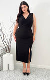 Fergus Sleeveless Midi Dress - Black