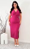 Fergus Sleeveless Midi Dress - Magenta Pink