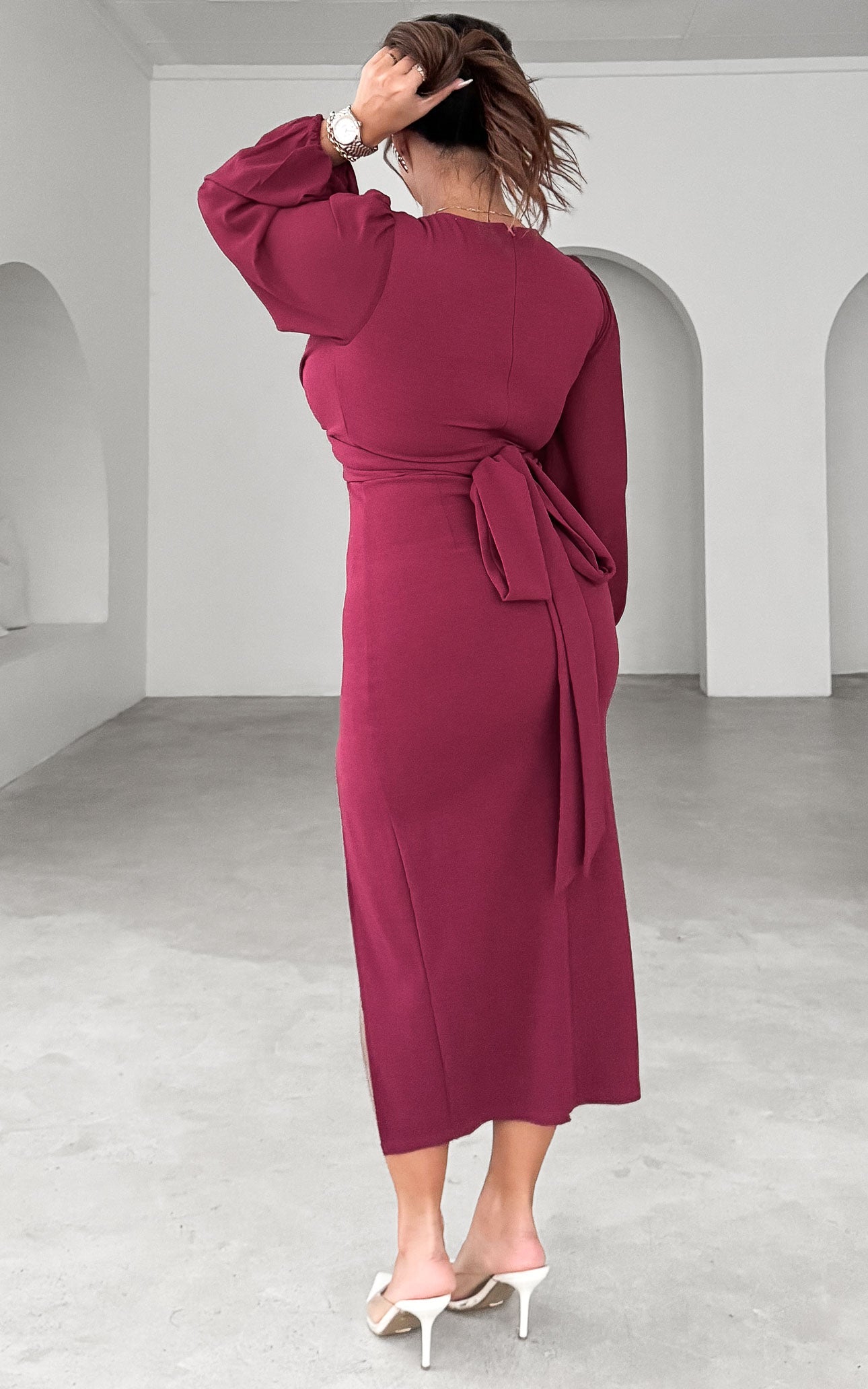 Fergus Midi Dress - Magenta