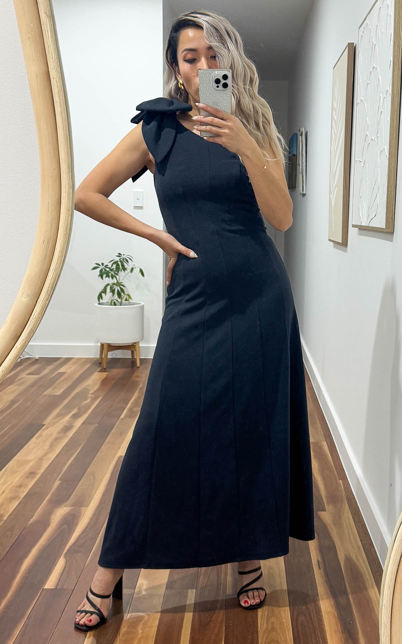 Finlee Bow Maxi Dress - Navy Black