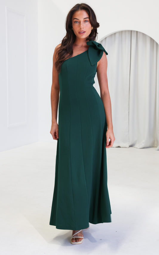 Finlee Bow Maxi Dress - Emerald