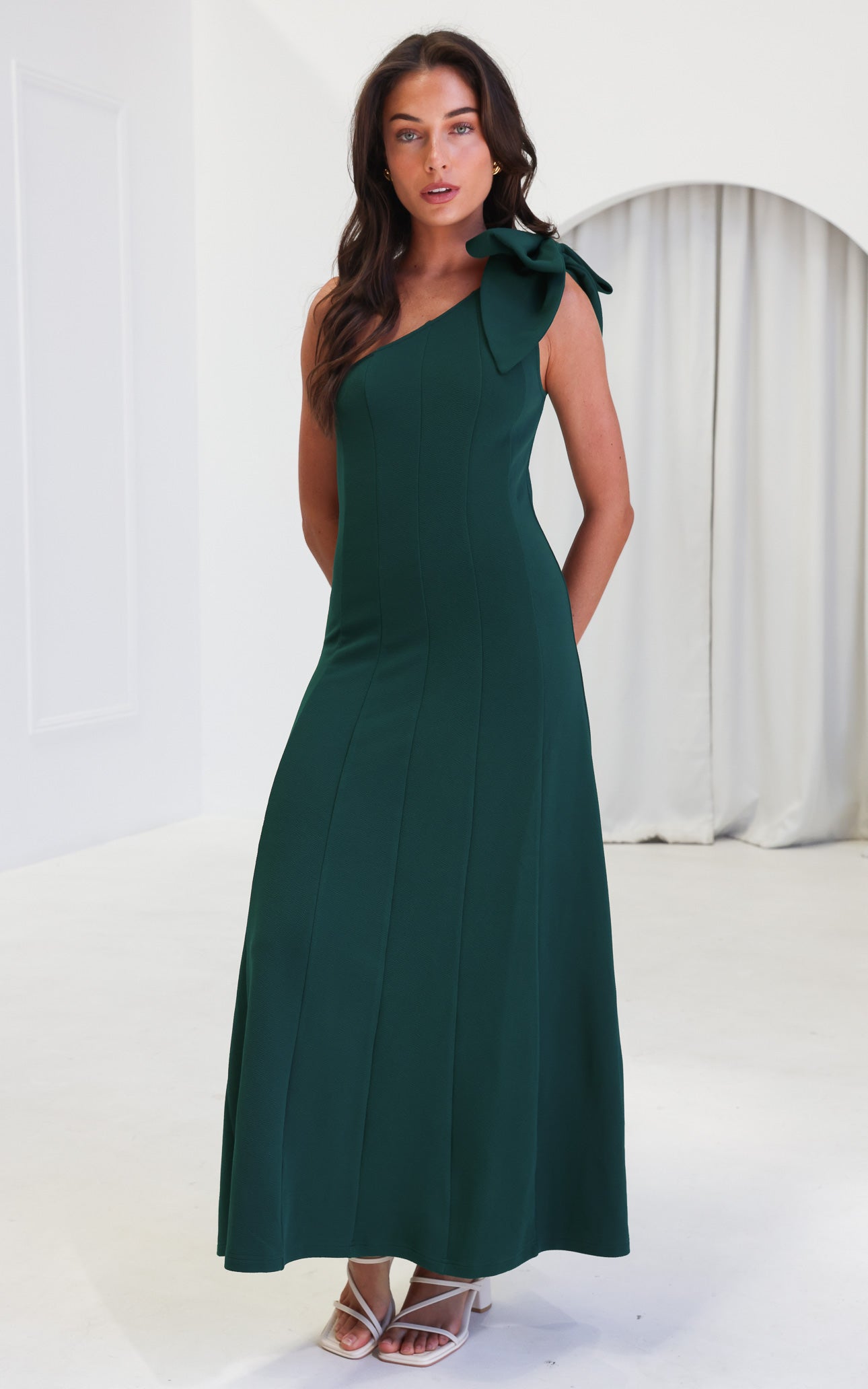 Finlee Bow Maxi Dress - Emerald