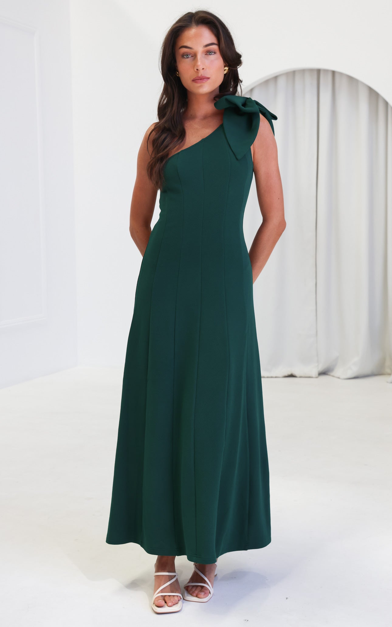 Finlee Bow Maxi Dress - Emerald