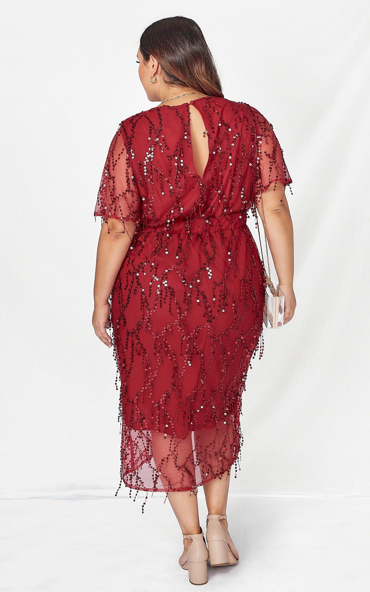 Fireworks Midi Dress - Wine