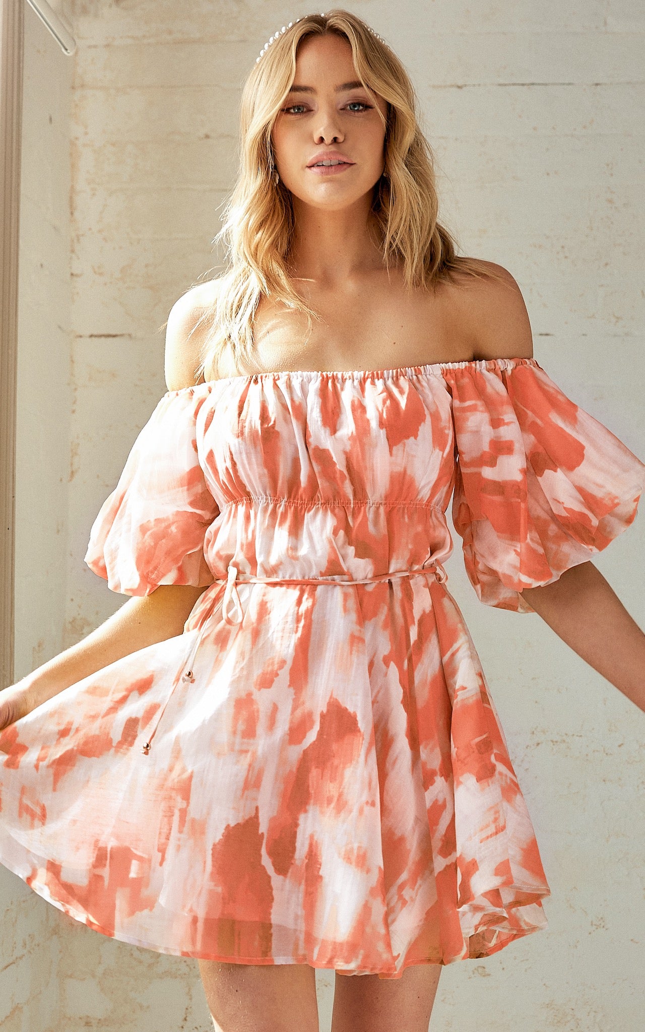 Flamingo Dress - Orange Coral Print