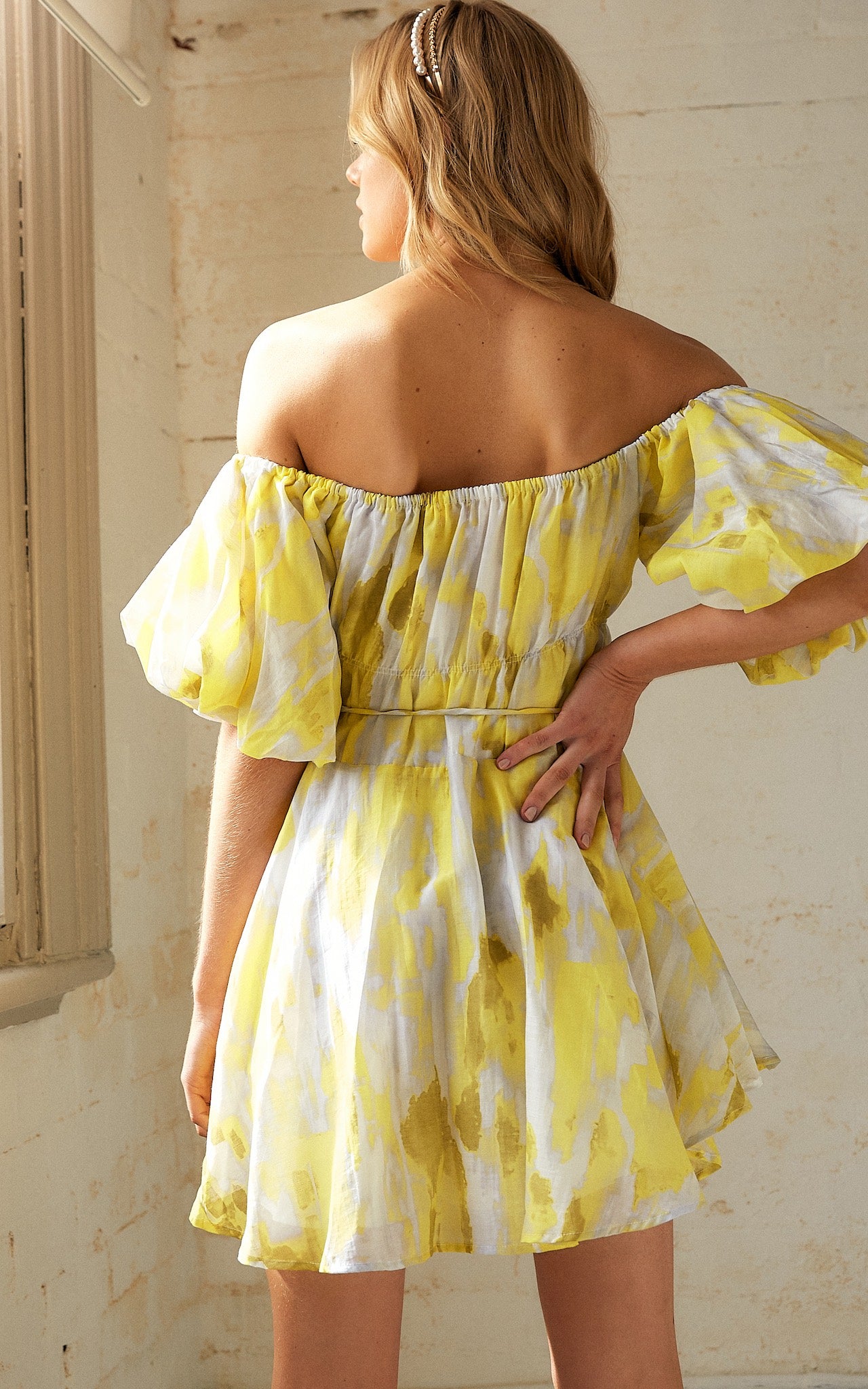 Flamingo Dress - Yellow Print