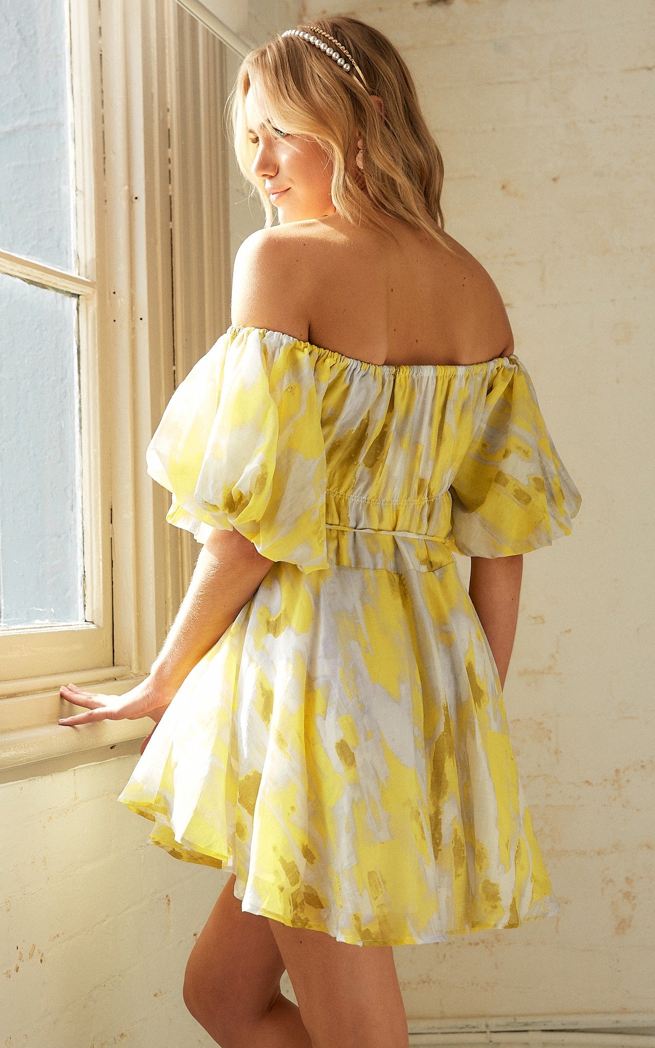 Flamingo Dress - Yellow Print