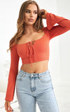 Fletcher Crop Top - Coral Orange