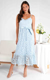 Fleur Lace Midi Dress - Baby Blue