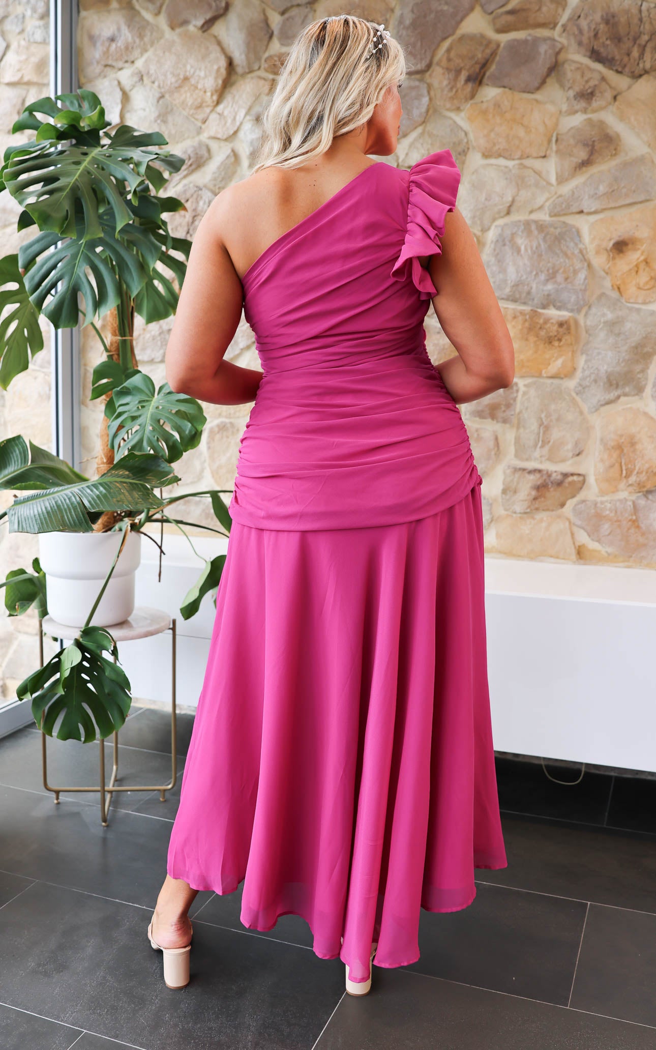 Flirtunia Maxi Dress - Magenta