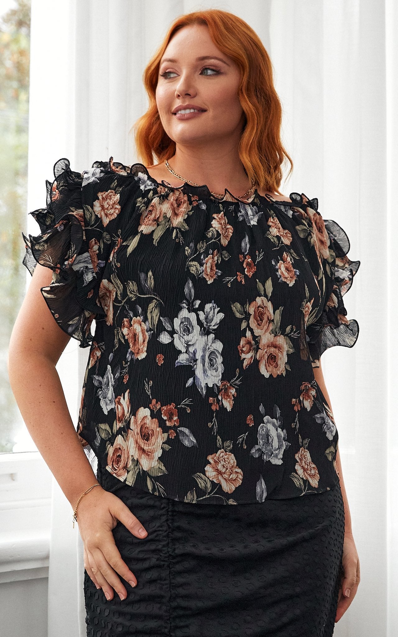 Florence Top - Black Rose