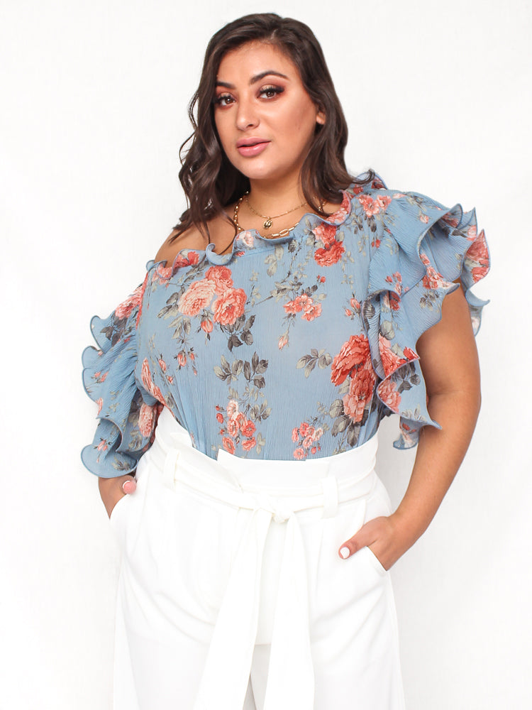 Florence Top - Blue Floral
