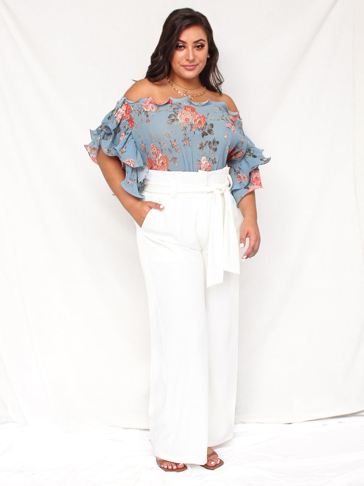 Florence Top - Blue Floral