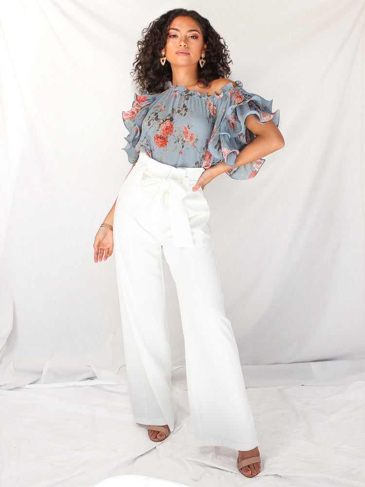 Florence Top - Blue Floral