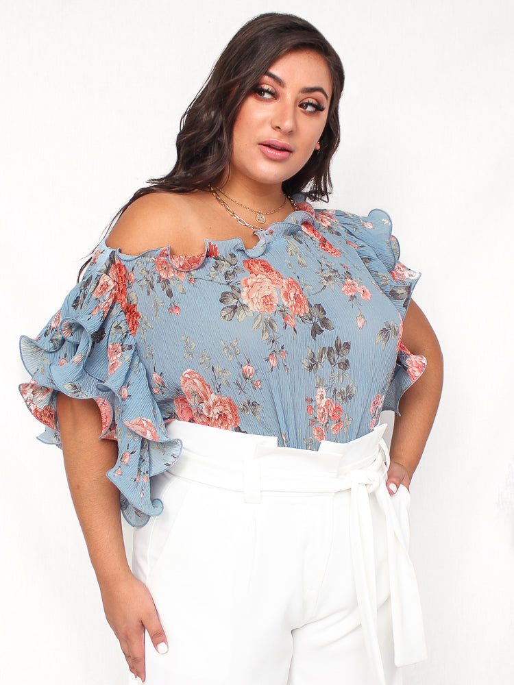 Florence Top - Blue Floral
