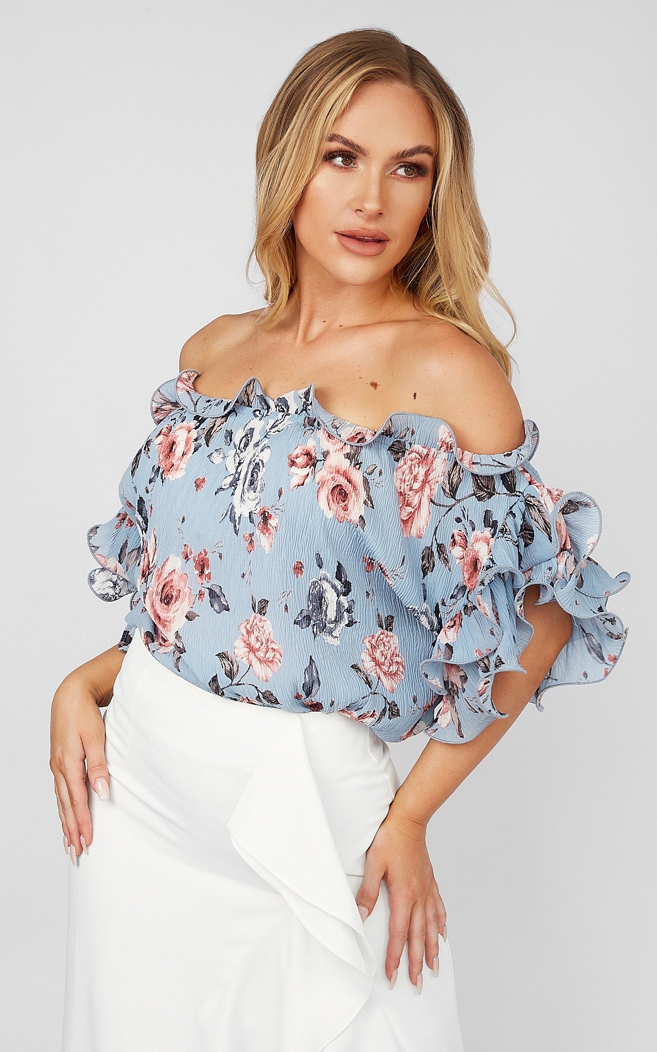 Florence Top - Blue Rose