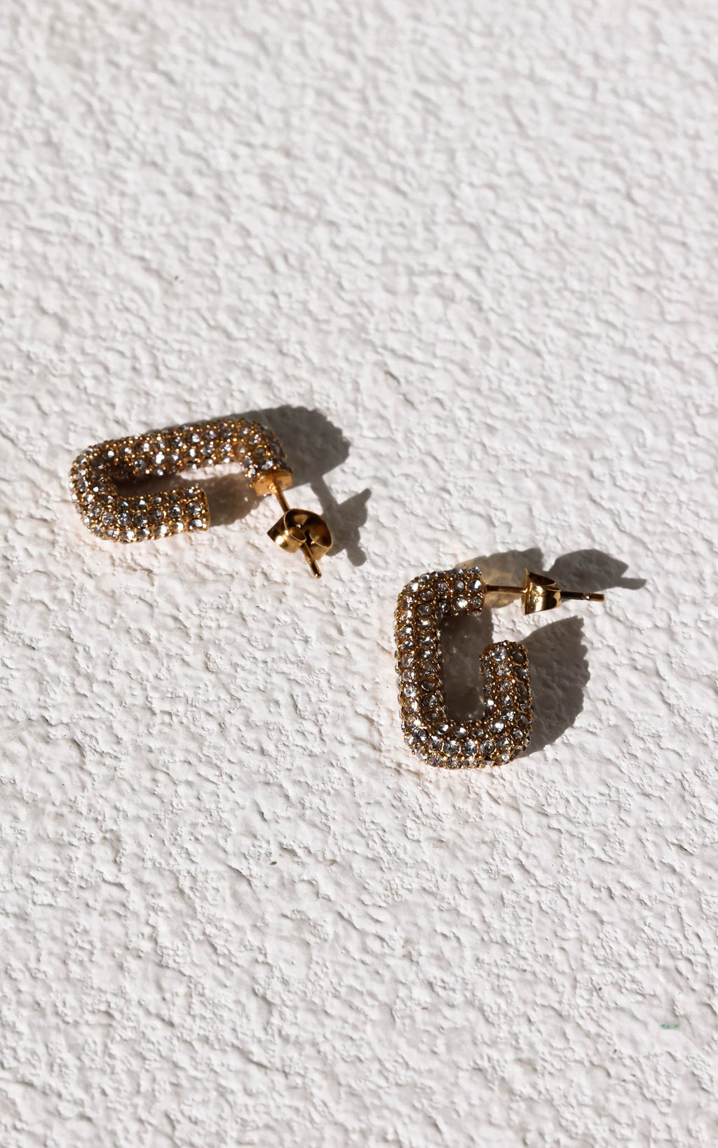 Forde Hoop Earrings - Gold G Diamante