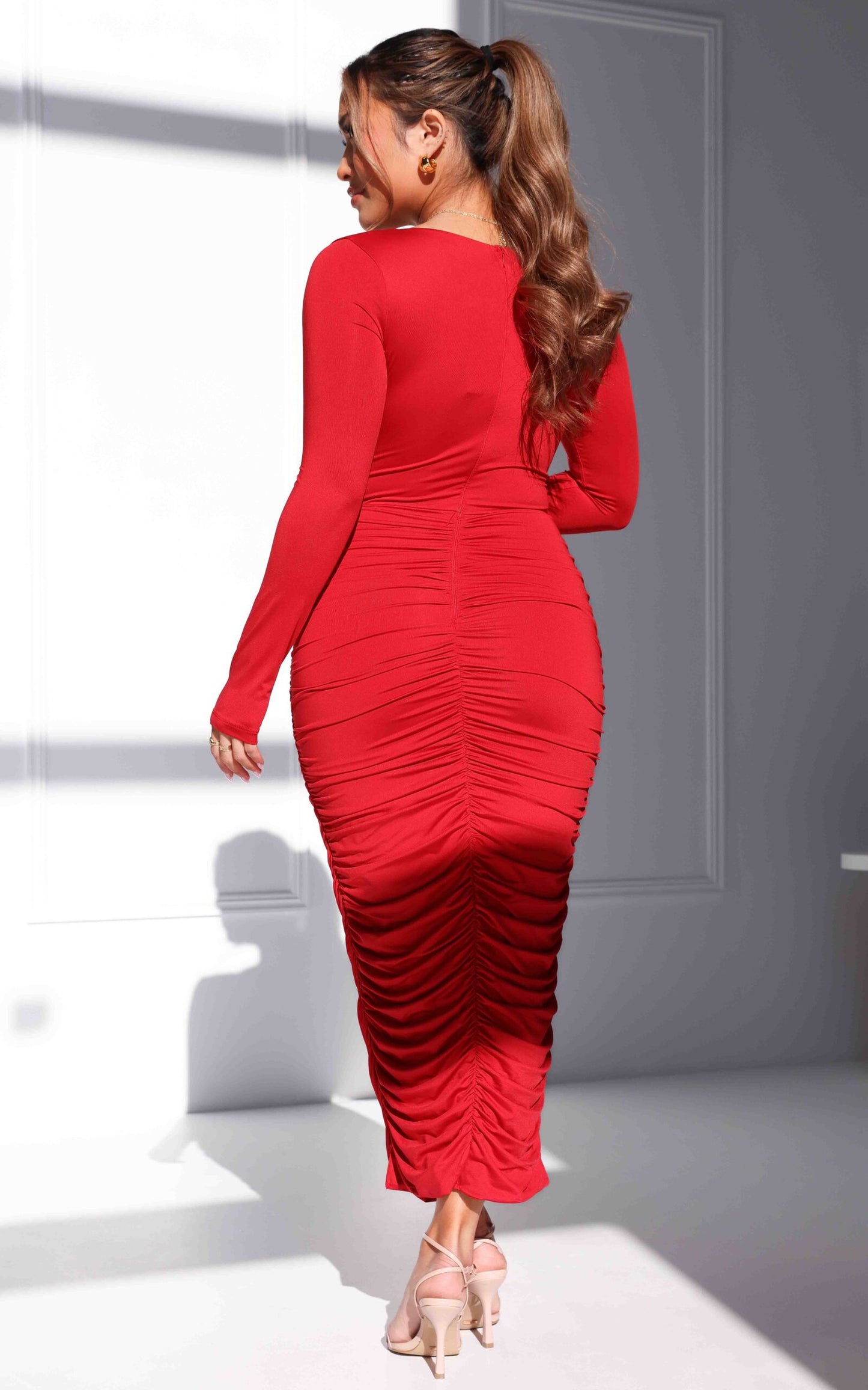 Frankie Midi Dress - Lipstick Red