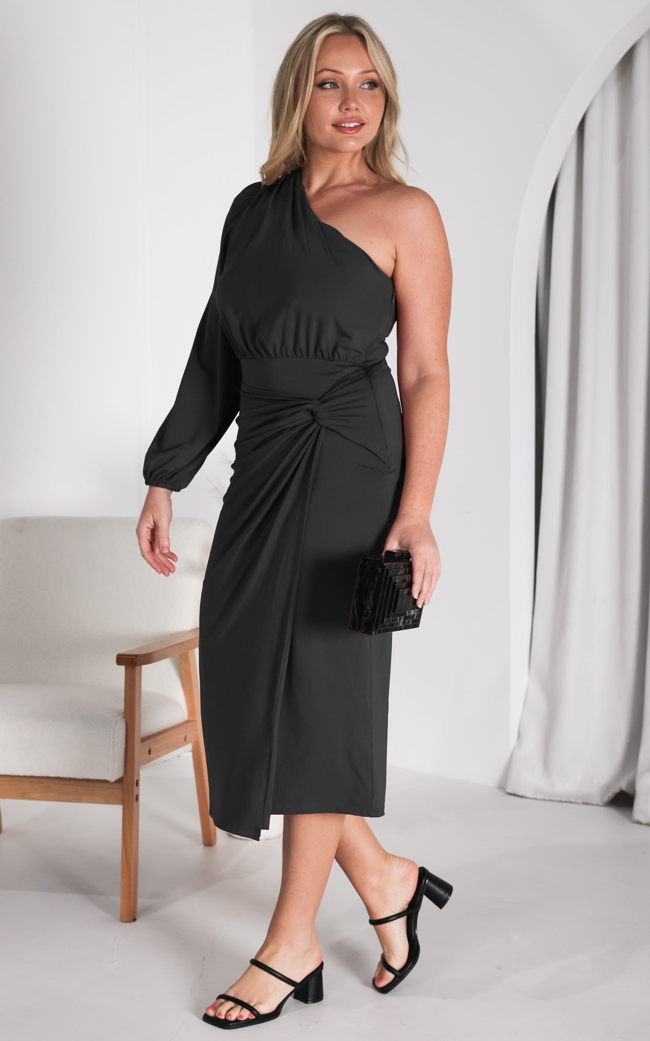 Frida Midi Dress - Black