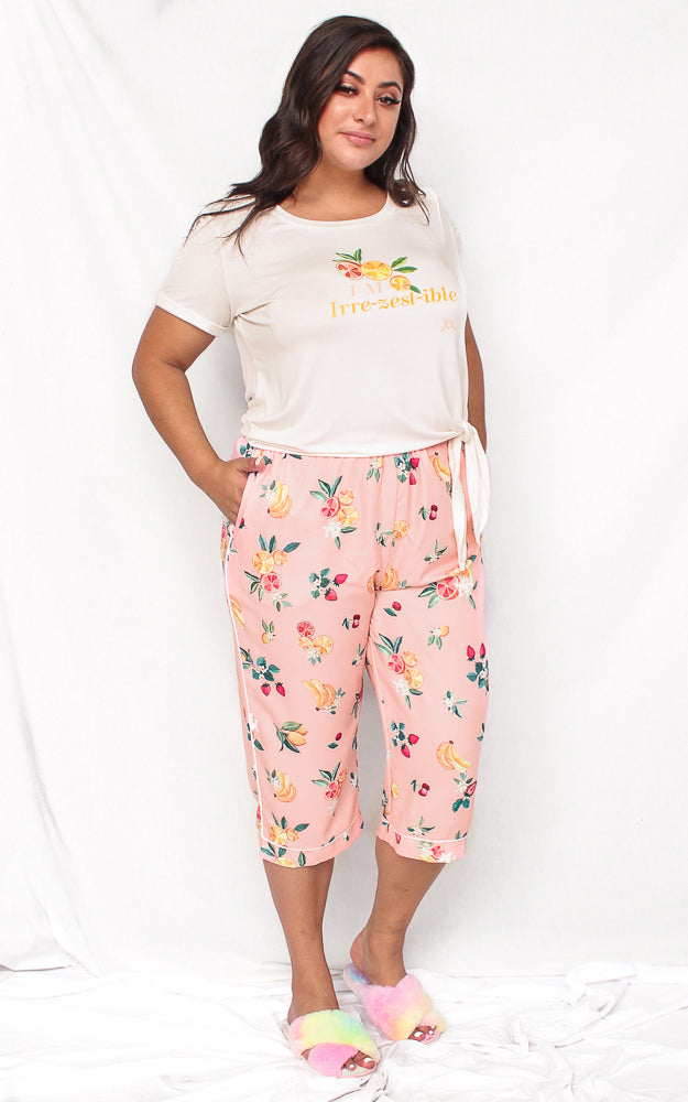 Sangria 3/4 Pj Pants - Pink Fruit