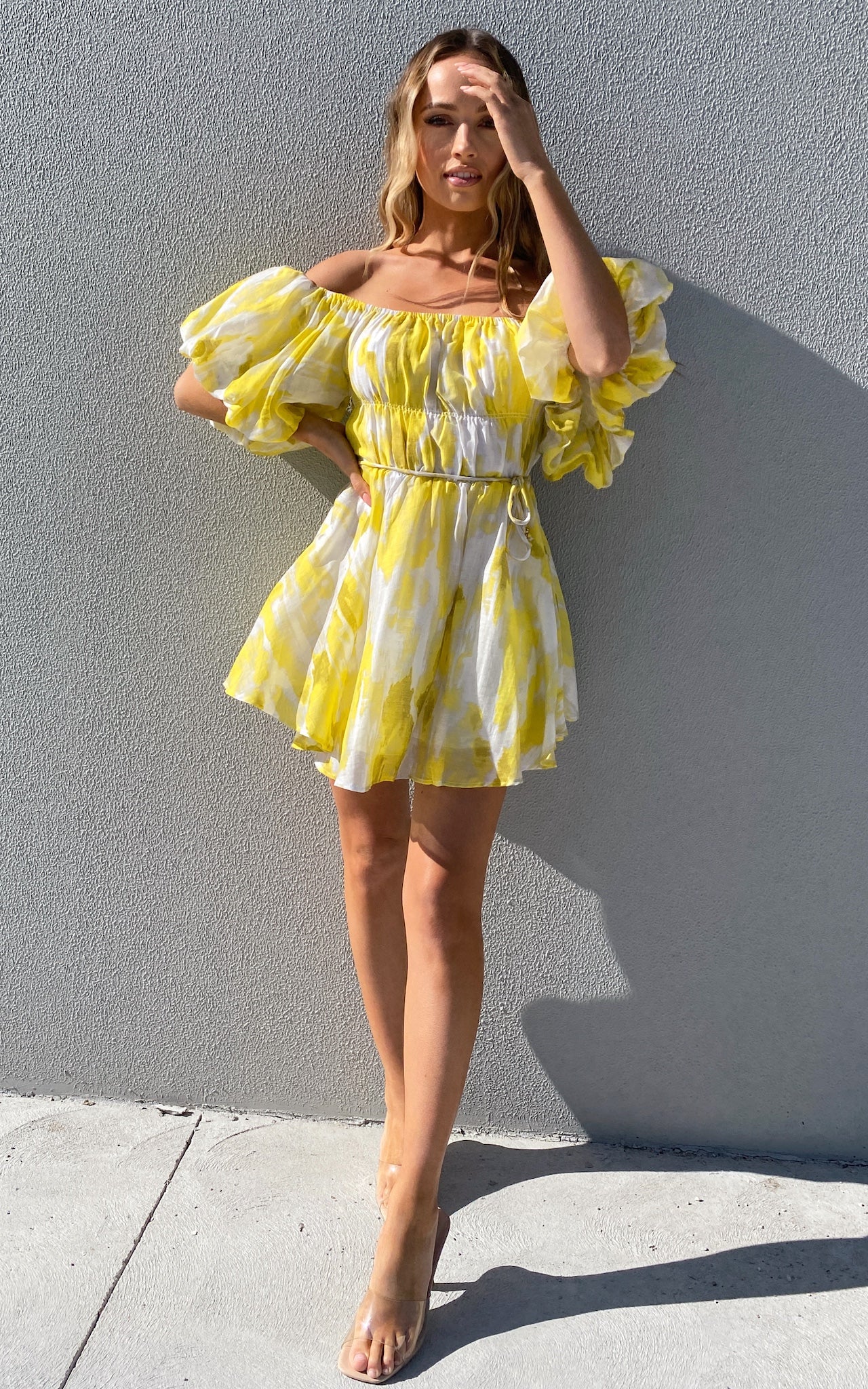 Flamingo Dress - Yellow Print