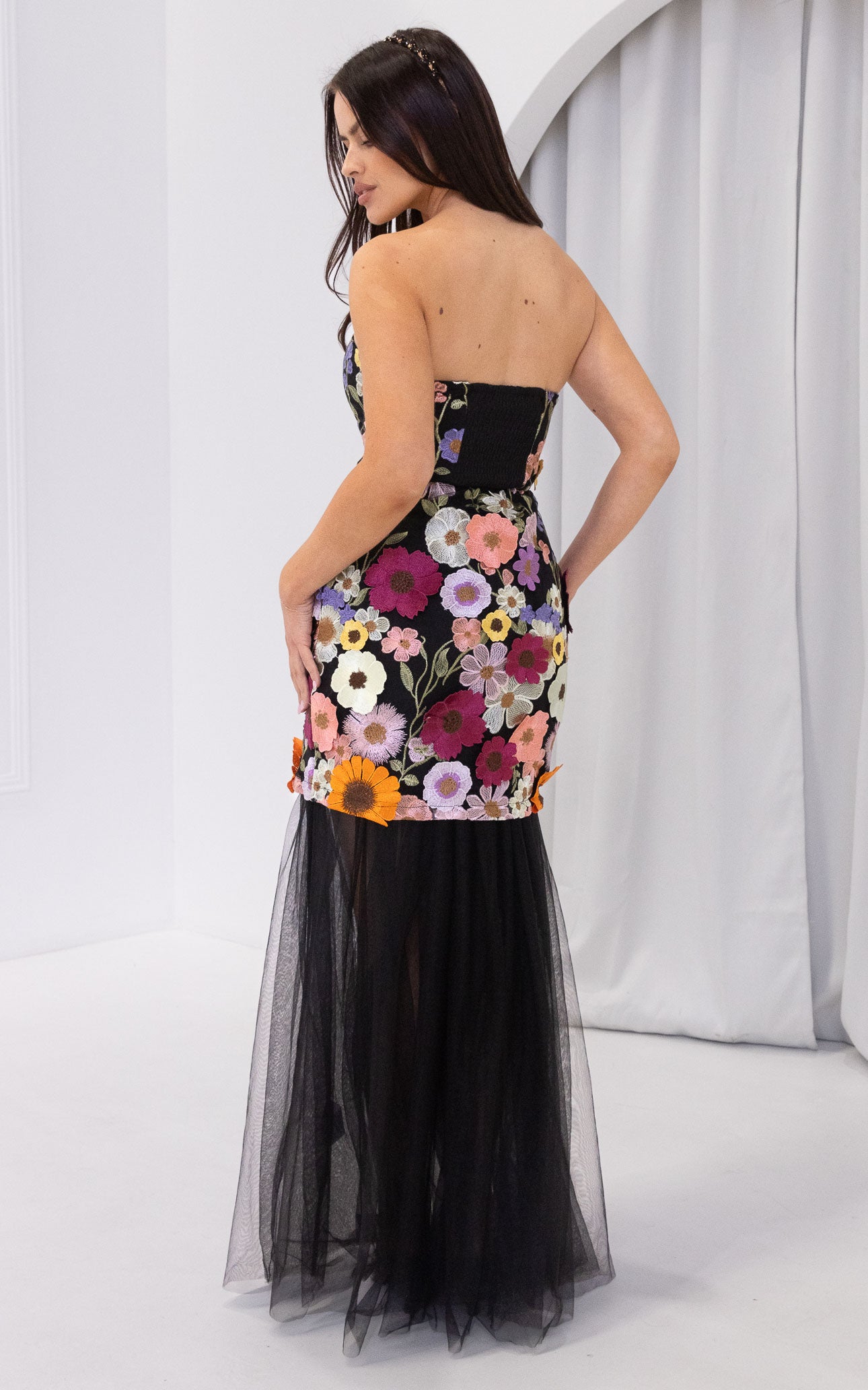 Fleura Mini Dress - Black Multi Floral