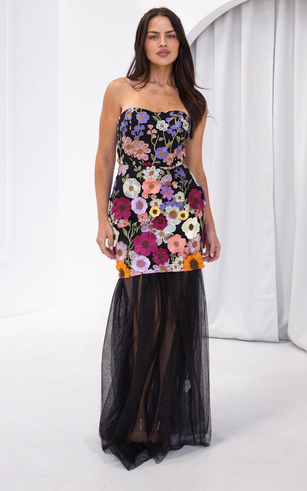 Fleura Maxi Dress - Black Multi Floral