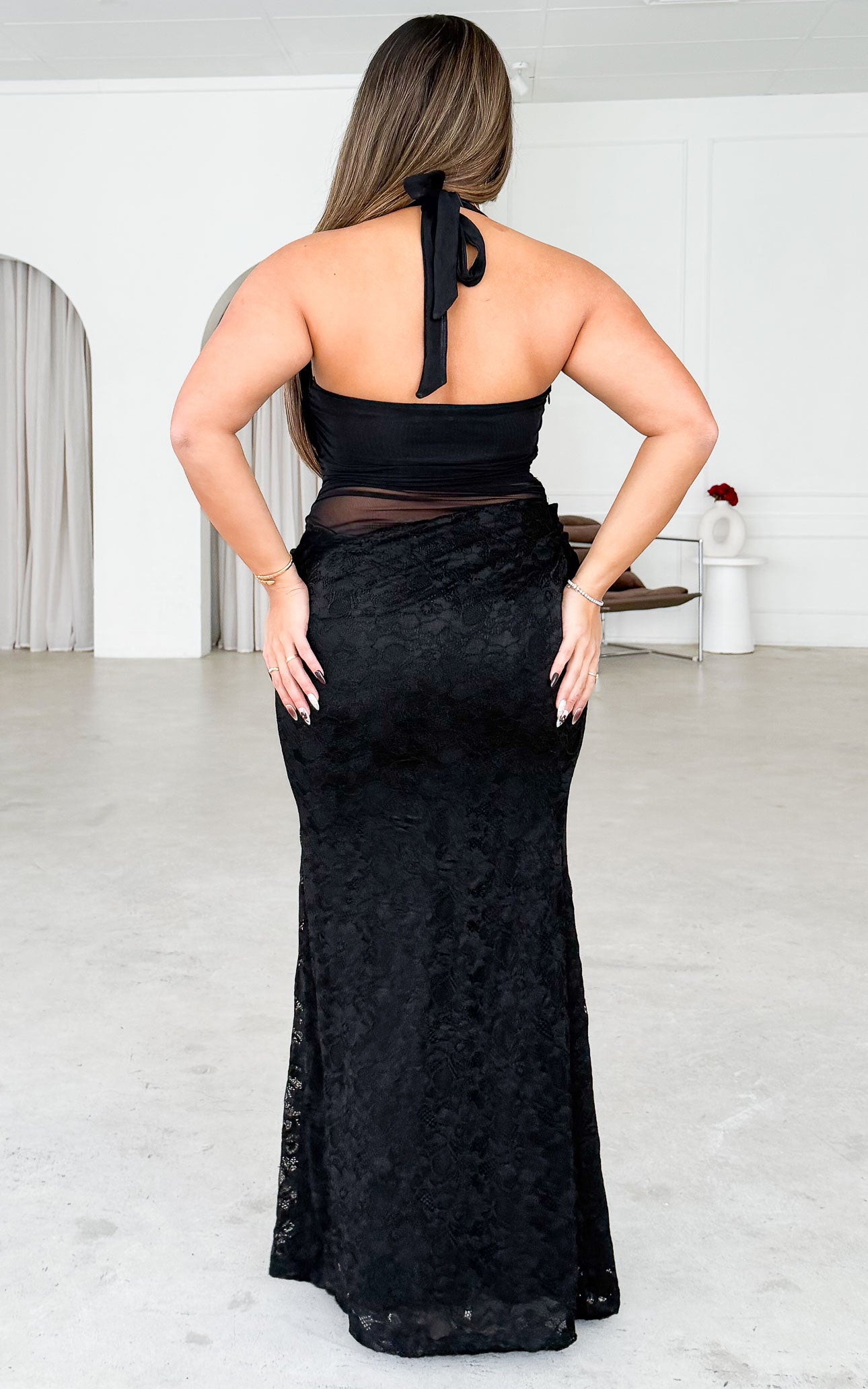 Francie Lace Maxi Dress - Black