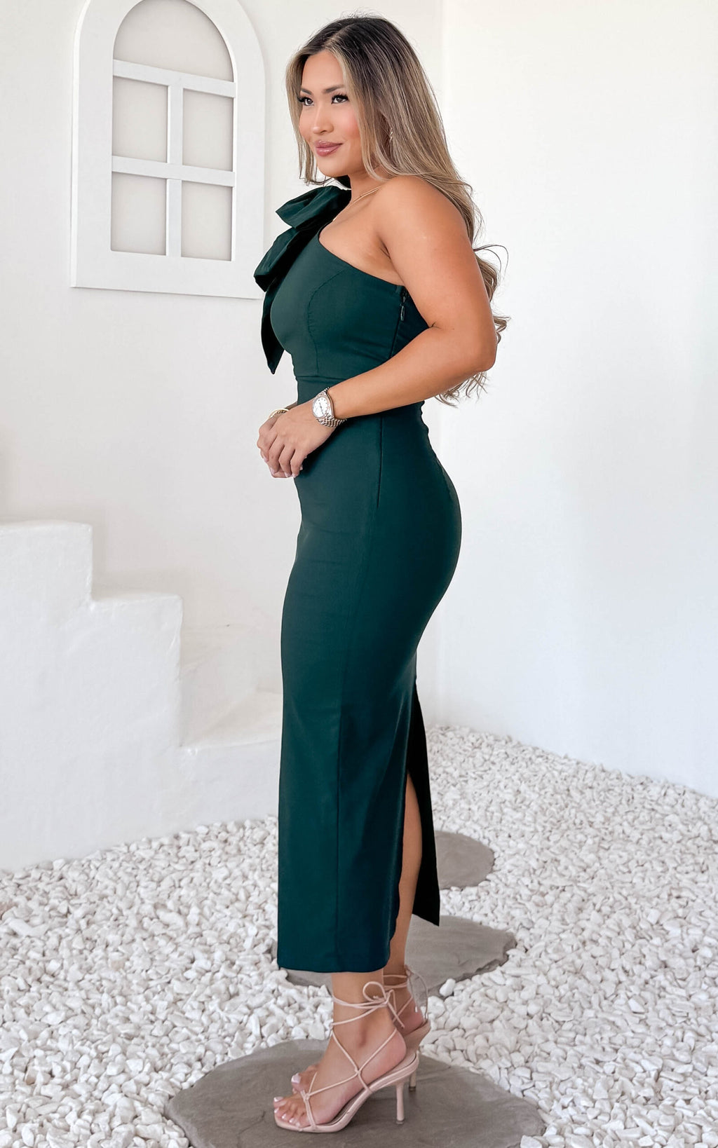 Freya Midi Dress - Emerald