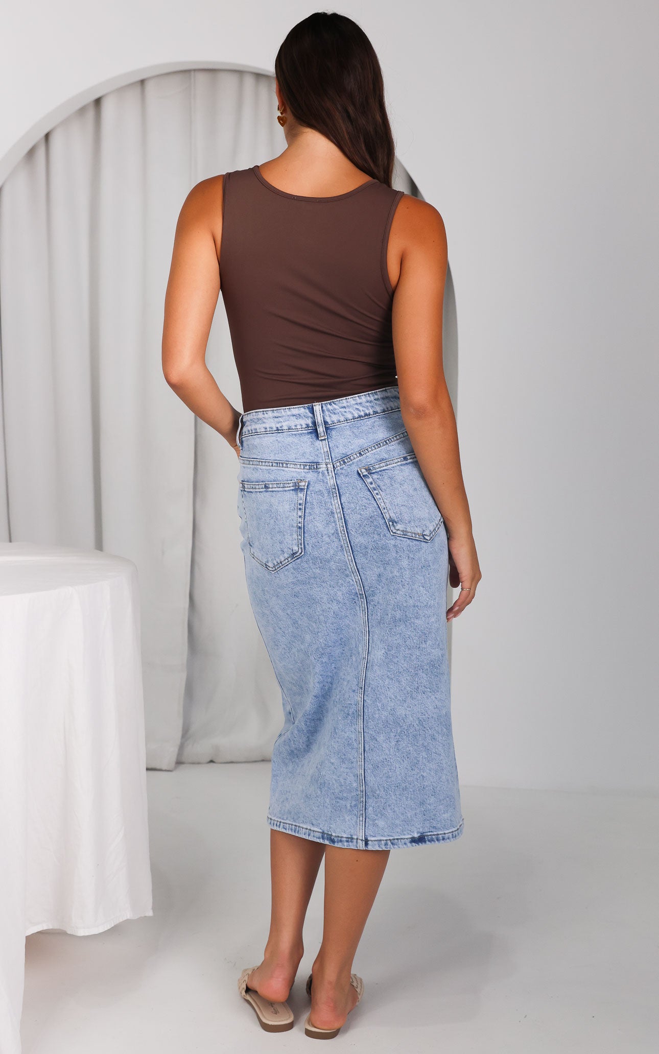 Garcia Denim Midi Skirt - Acid Wash