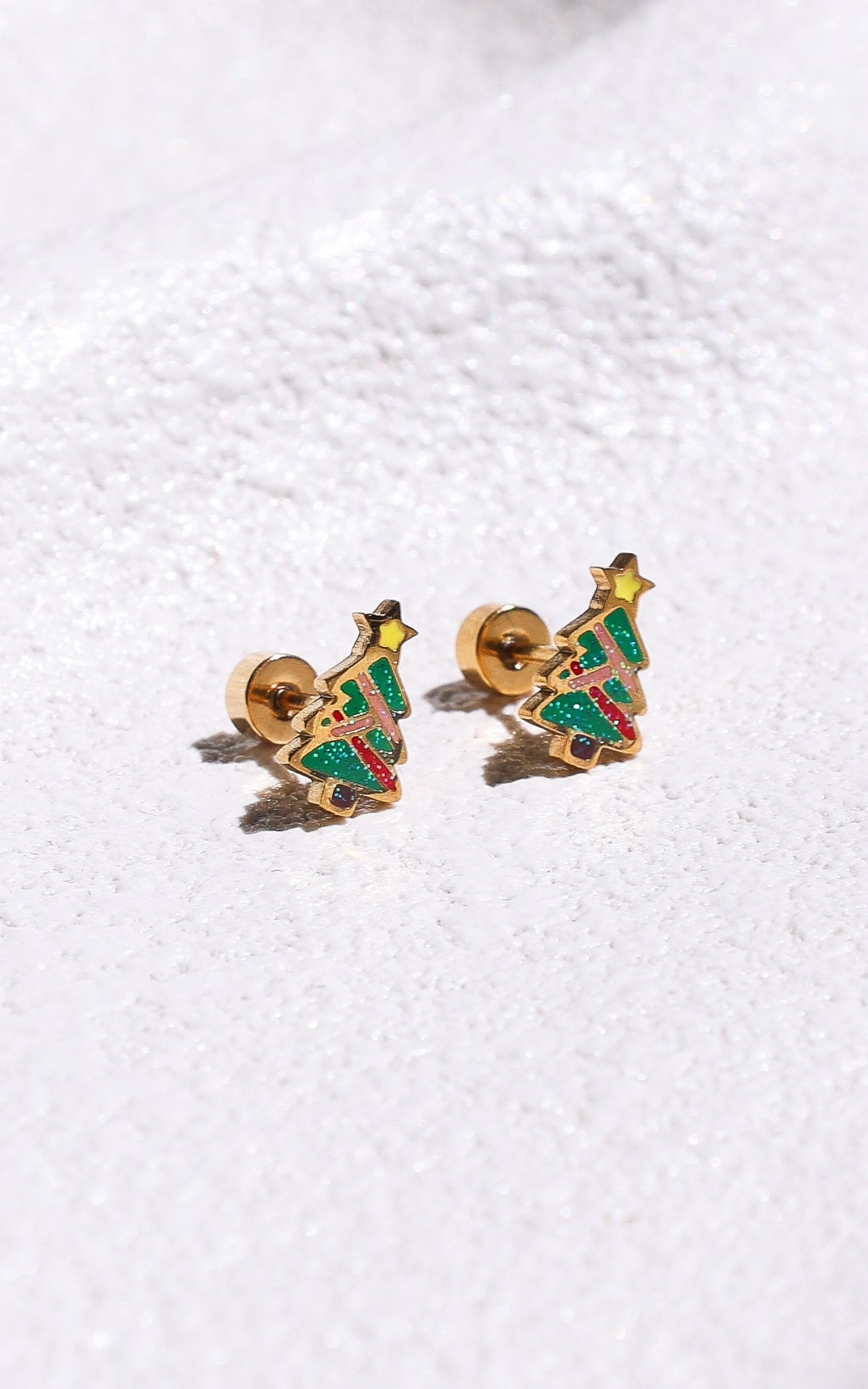 Garland Dainty Stud Earrings - Gold Tree
