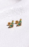 Garland Dainty Stud Earrings - Gold Tree