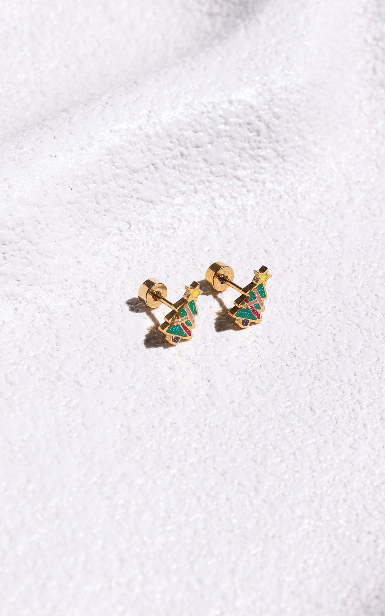 Garland Dainty Stud Earrings - Gold Tree