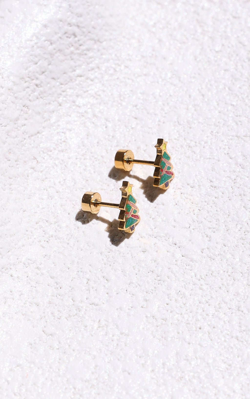 Garland Dainty Stud Earrings - Gold Tree
