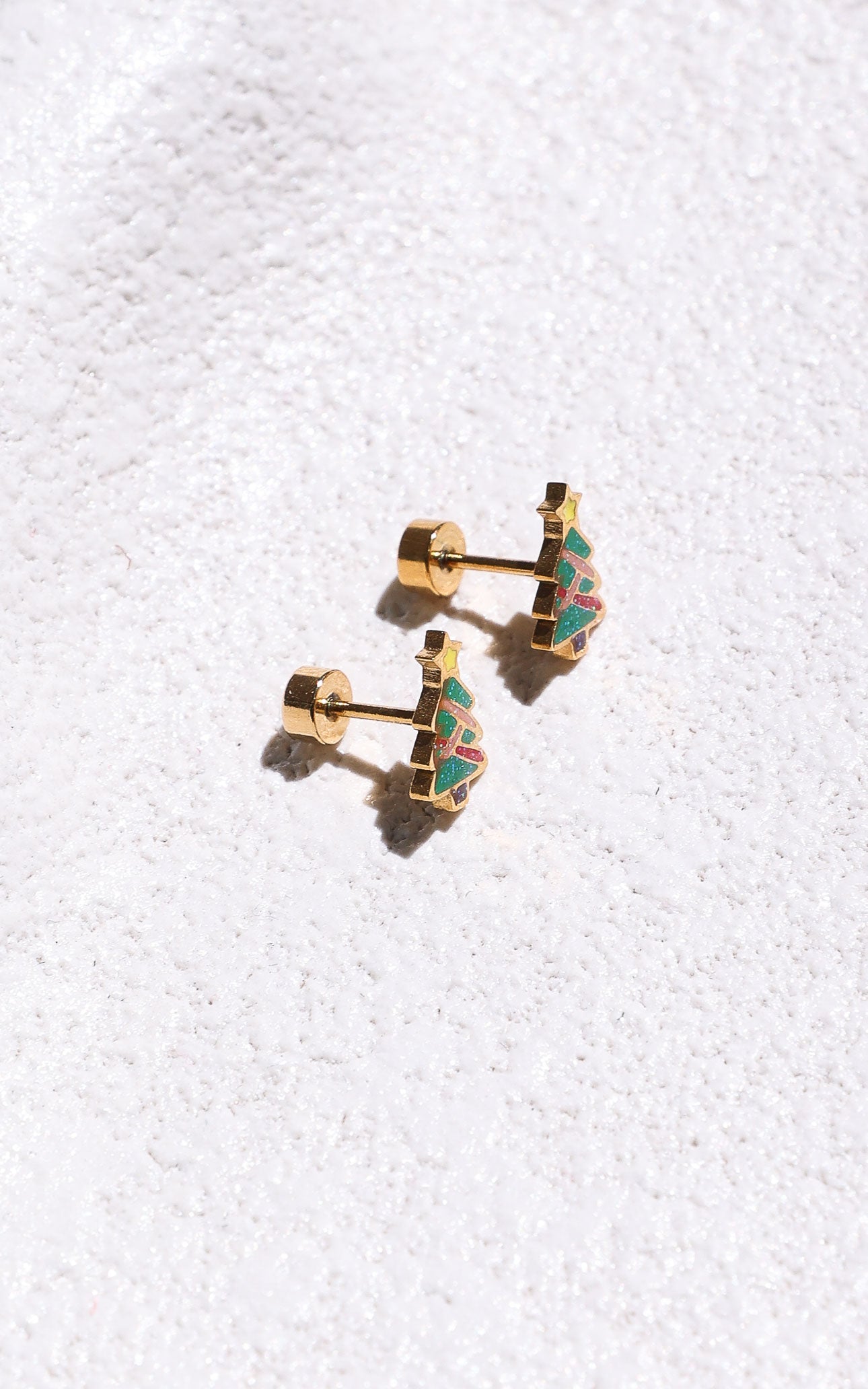 Garland Dainty Stud Earrings - Gold Tree