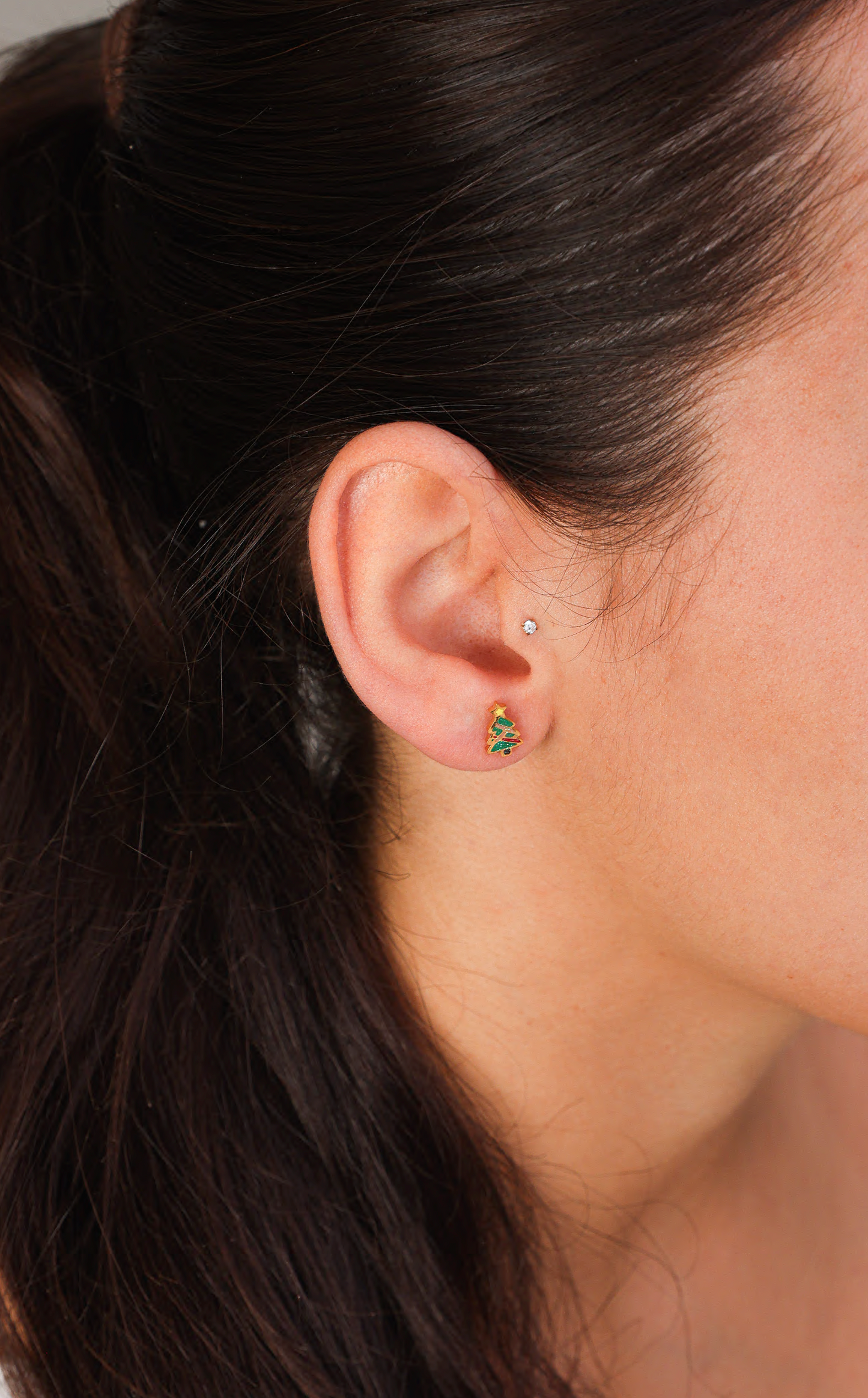 Garland Dainty Stud Earrings - Gold Tree