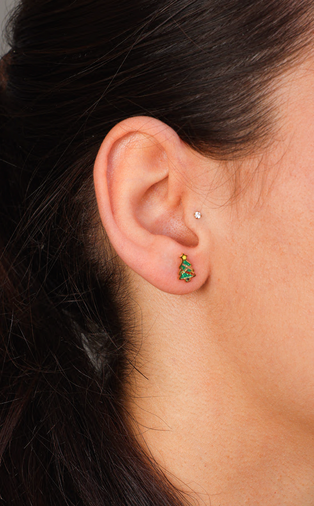 Garland Dainty Stud Earrings - Gold Tree