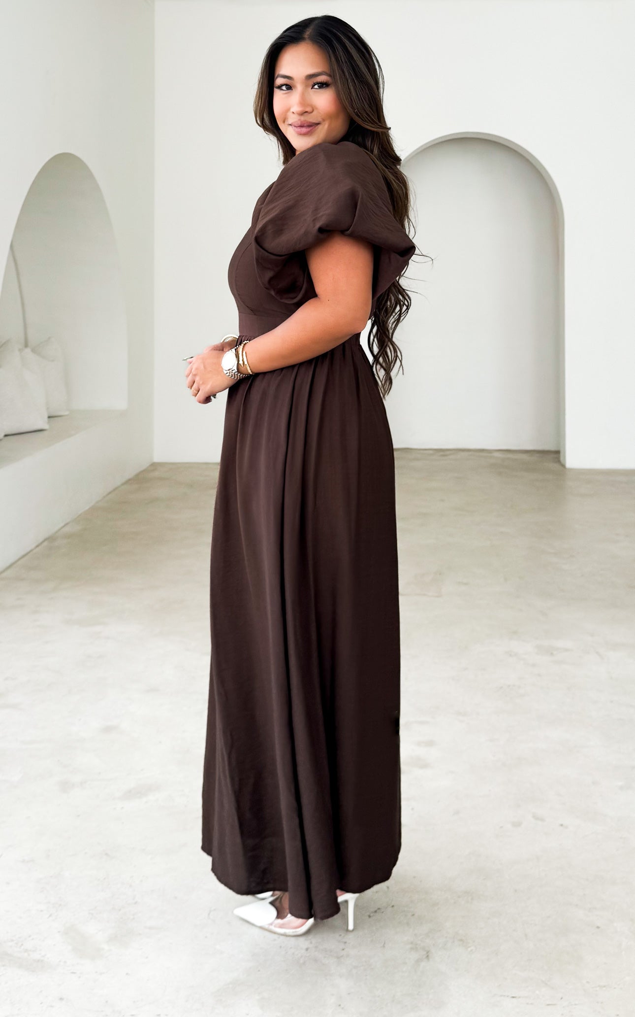 (PREORDER) Georgie Maxi Dress - Dark Brown