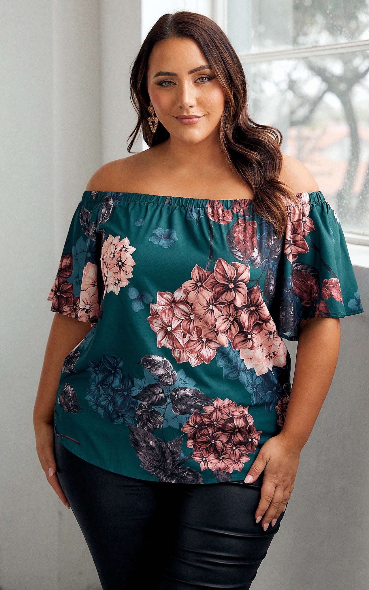 Gianni Top - Teal Floral