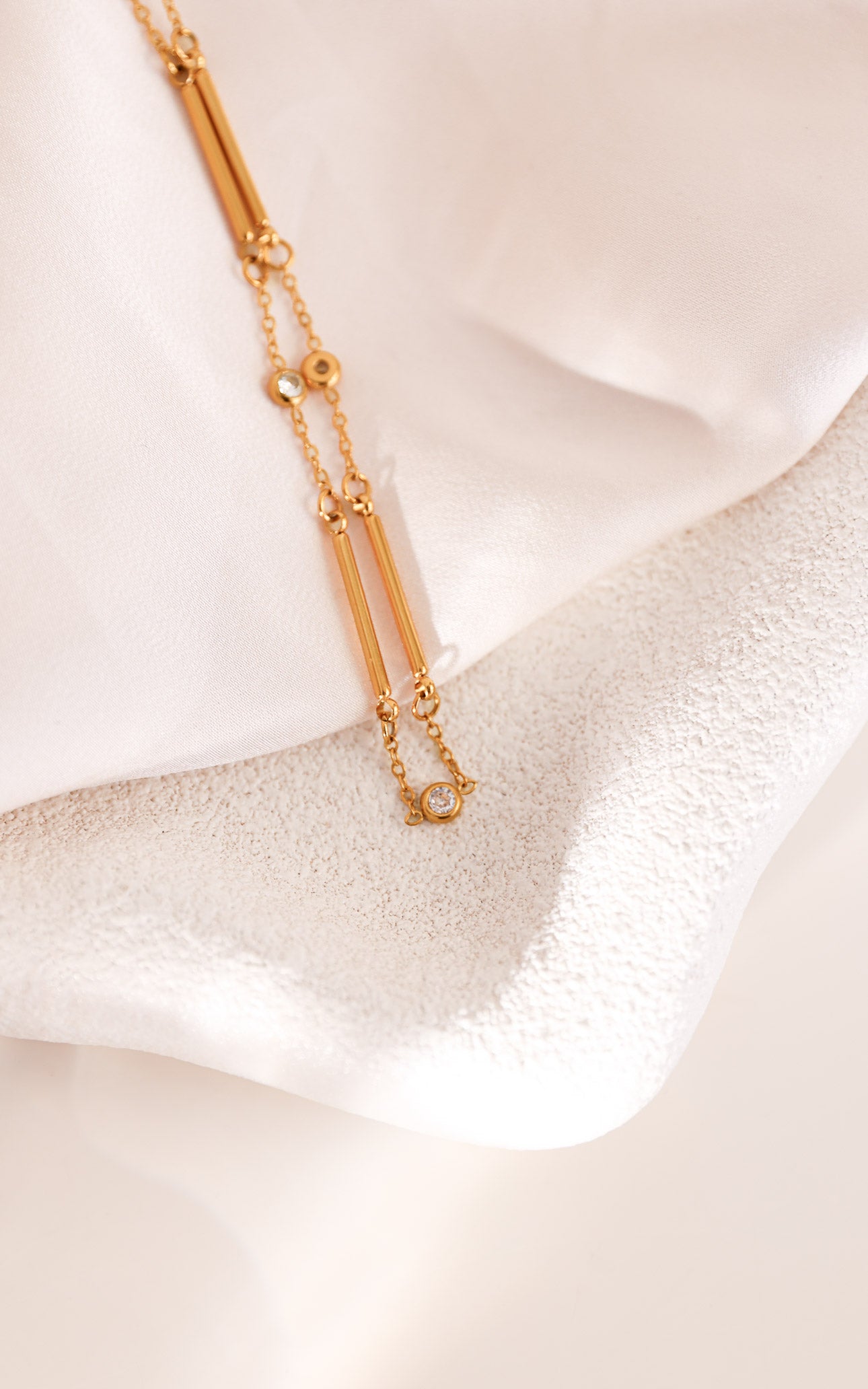 Ginnie Necklace - Gold Bar Diamante