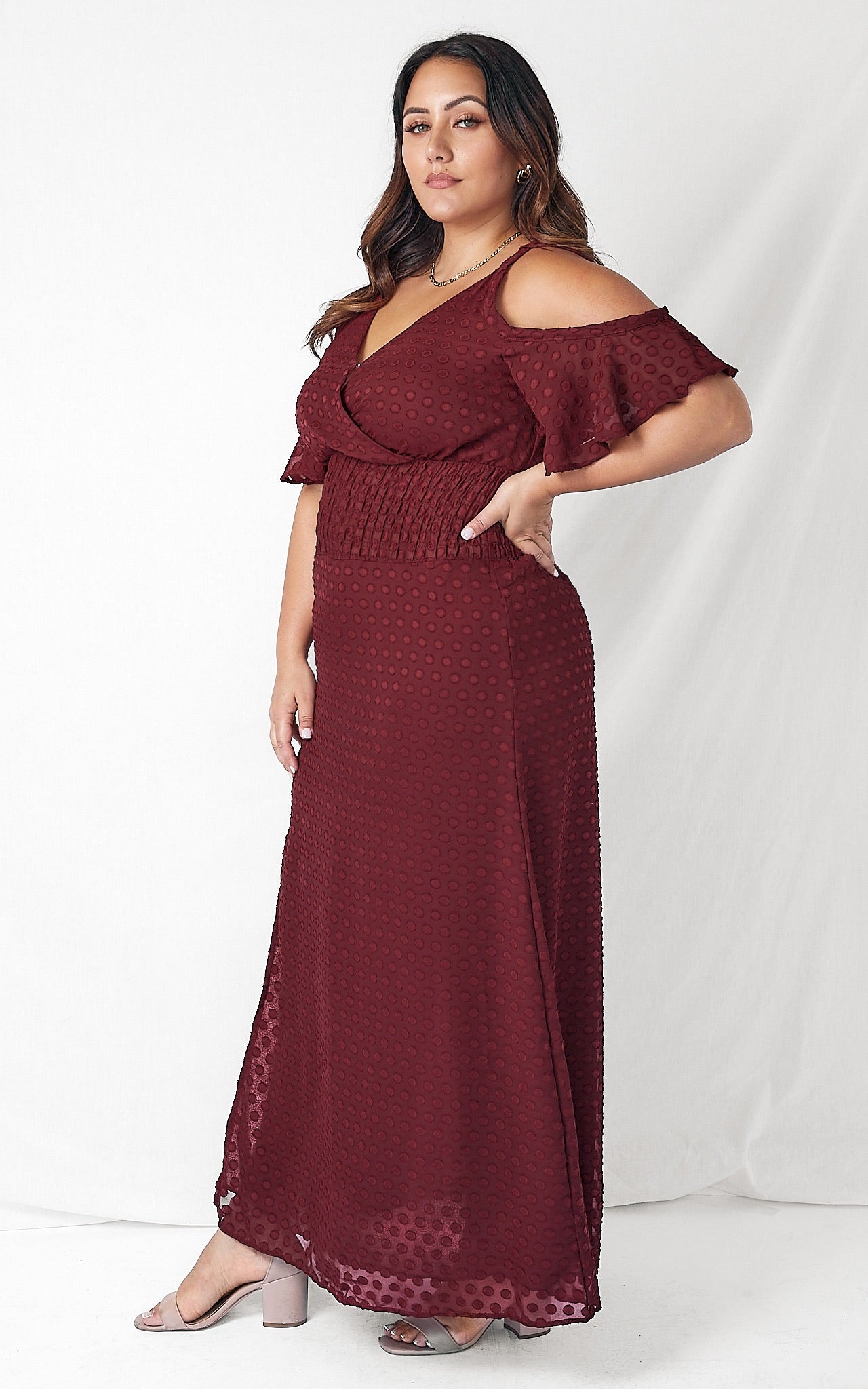 Goddess Dress - Burgundy Texture